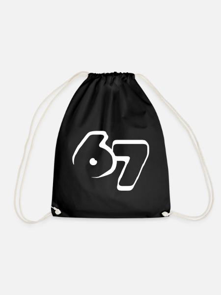 67 "six seven" drawn - Turnbeutel - Schwarz
