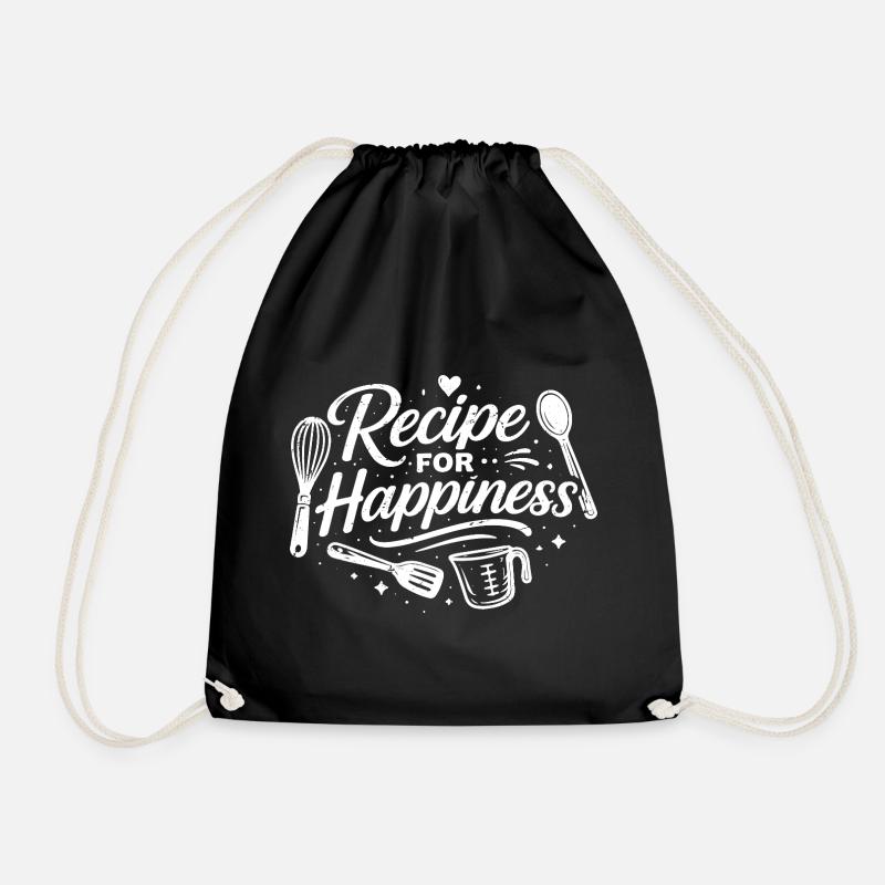 recipe for happiness - Turnbeutel - Schwarz