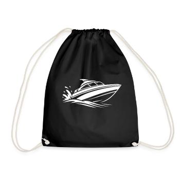 Minimalistische Motorboot Surfen Sommer Wasser  - Turnbeutel - Schwarz - Vorne