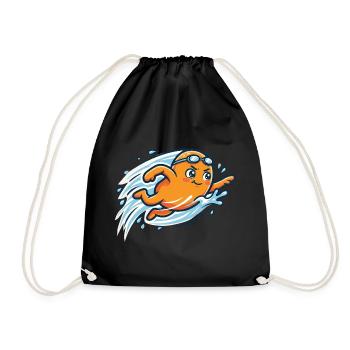 Splashing Orange Summer Vibes Pool Vacation Ladies - Drawstring Bag - black - Front