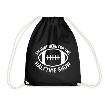 Halftime Show Football Graphic Tee - Drawstring Bag - black - Front