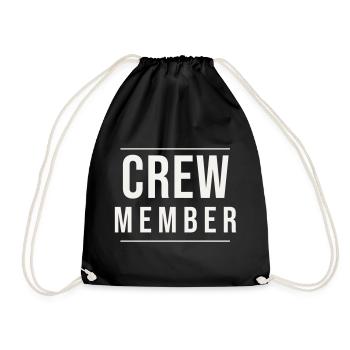 Crew Member Typo Modern Schmal Team Staff Event - Drawstring Bag - black - Front