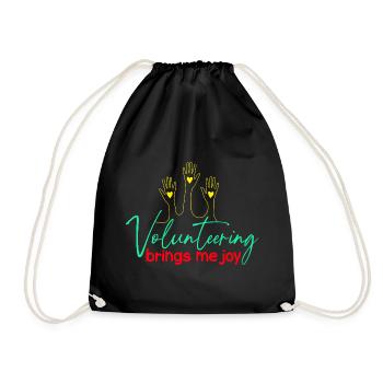 Volunteer Appreciation Brings Me Joy Volunteer - Drawstring Bag - black - Front