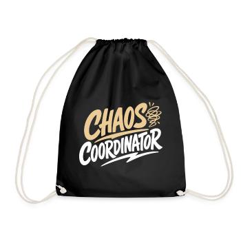 Chaos Coordinator Funny Saying Shirt - Drawstring Bag - black - Front