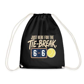 Tie-Break 6-6 Anzeigetafel Retro Tennis - Turnbeutel - Schwarz - Vorne