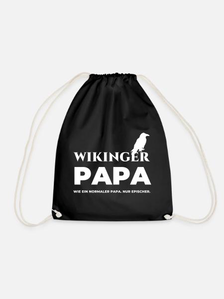 Wikinger Papa – Geschenk Vatertag Geburtstag - Turnbeutel - Schwarz