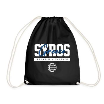Syros Griechenland Koordinaten Reise Souvenir - Turnbeutel - Schwarz - Vorne