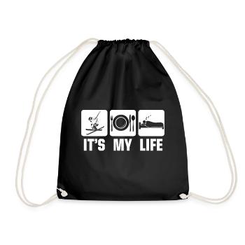 Ski is my life - Drawstring Bag - black - Front