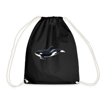 Baby Orca - Baby orca - Baby orca - Drawstring Bag - black - Front