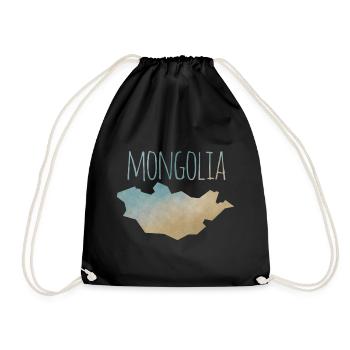 Mongolia - Drawstring Bag - black - Front