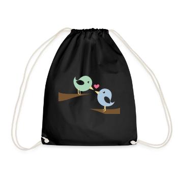 Amoureux des oiseaux - Sac de sport léger - noir - Devant