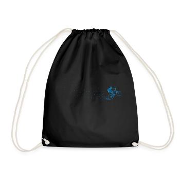 Mountain biker mountain bike - Drawstring Bag - black - Front