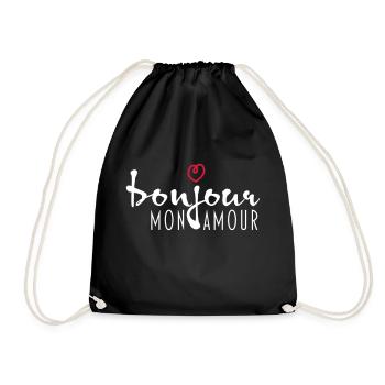 BONJOUR MON AMOUR - Turnbeutel - Schwarz - Vorne