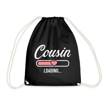 cousin - Drawstring Bag - black - Front
