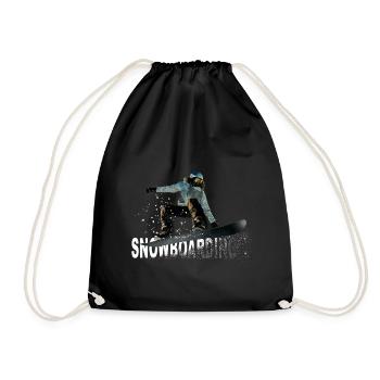 snowboarding - Drawstring Bag - black - Front