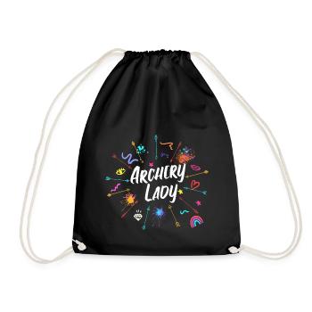 Archer - Gift Archery Woman - Drawstring Bag - black - Front