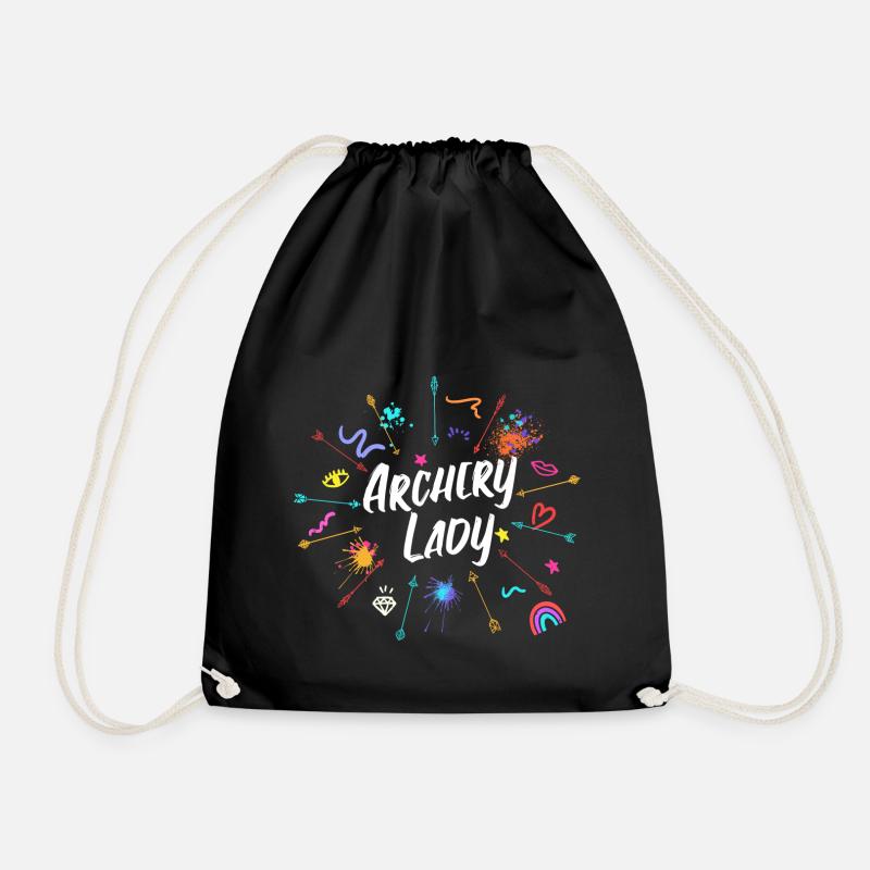 Bogenschützin - Geschenk Bogenschießen Frau - Turnbeutel - Schwarz