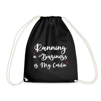 Ein Unternehmen zu führen ist mein Cardio - Turnbeutel - Schwarz - Vorne