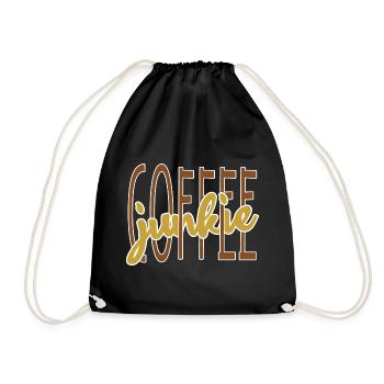 Coffee drinker coffee saying coffee lover - Drawstring Bag - black - Front