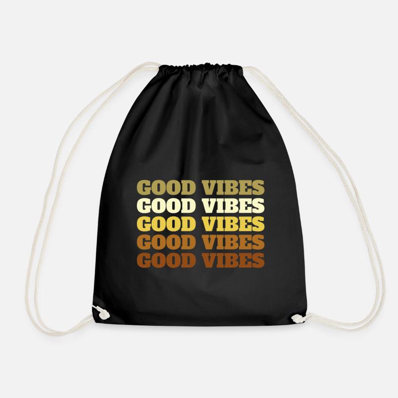 Good Vibes - Drawstring Bag - black