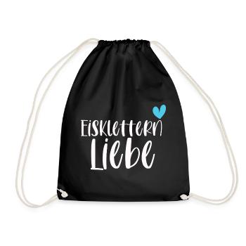 Klettern Eisklettern Liebe Eispickel Geschenk - Turnbeutel - Schwarz - Vorne