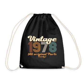 Original vintage 1978 44th birthday gift - Drawstring Bag - black - Front