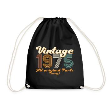 Cadeau original vintage 1975 47ème anniversaire - Sac de sport léger - noir - Devant