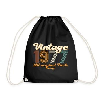 Original vintage 1977 45th birthday gift - Drawstring Bag - black - Front