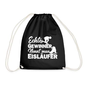 Eisläufer Eiskunstläufer Eislaufen Spruch - Turnbeutel - Schwarz - Vorne