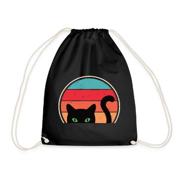 Lustige Katze Blick - Turnbeutel - Schwarz - Vorne