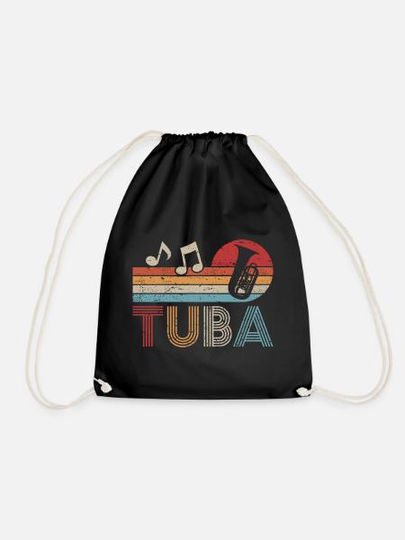 Retro Tuba Tubist Blasmusik Musiker - Turnbeutel - Schwarz