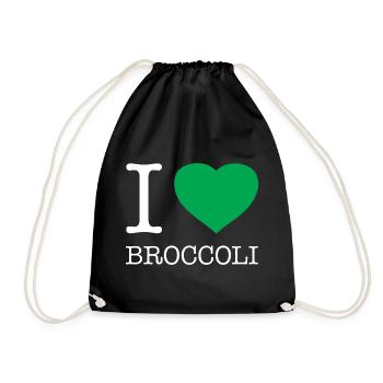 I LOVE BROCCOLI Brokkoli - Drawstring Bag - black - Front