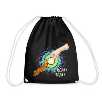 Hundepfote Menschenarm Dream Team - Turnbeutel - Schwarz - Vorne