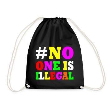 No one is illegal - Drawstring Bag - black - Front