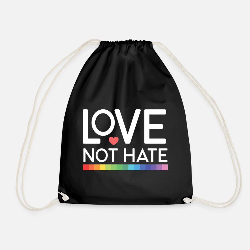 LGBT Pride Month - Liebe statt Hass - Turnbeutel - Schwarz