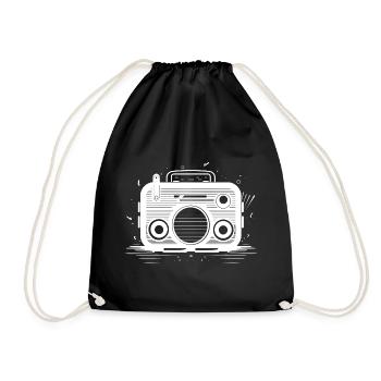Oldschool Radio Skizze - Turnbeutel - Schwarz - Vorne