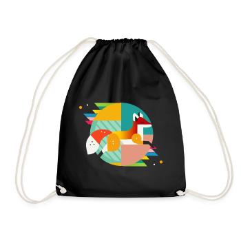 Fuchs Motiv – Modern Design & Closeness to Nature - Drawstring Bag - black - Front