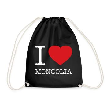 J’ADORE LA MONGOLIE - Sac de sport léger - noir - Devant