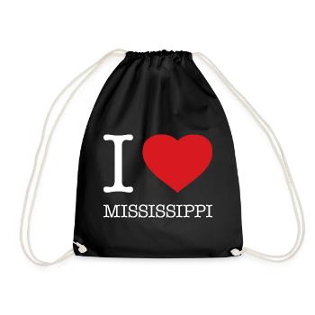 I LOVE MISSISSIPPI - Drawstring Bag - black - Front