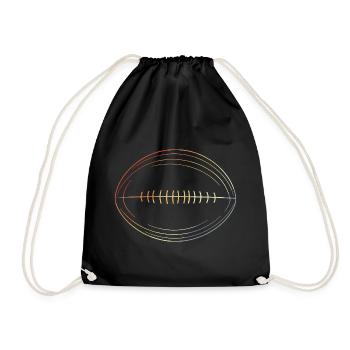 Vintage American Football Ball - Drawstring Bag - black - Front