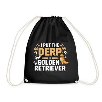 drôle Golden retriever Derp chien design - Sac de sport léger - noir - Devant
