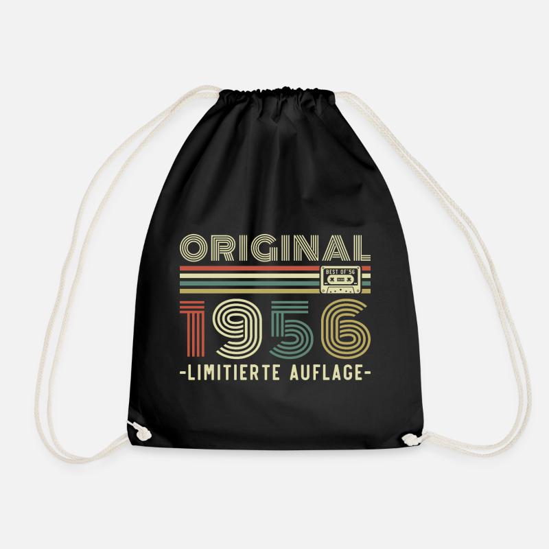 Original 1956 Vintage Vintage Birthday Retro - Drawstring Bag - black
