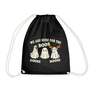 Halloween Ghosts - Goose Moose Boos - Drawstring Bag - black - Front