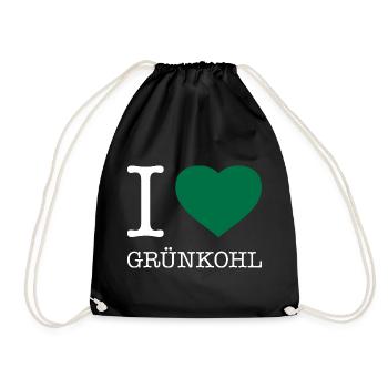 I love kale - Drawstring Bag - black - Front