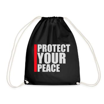Protect Your Peace Mental Health Mindfulness - Drawstring Bag - black - Front