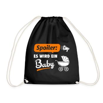 Spoiler: It's going to be a baby - Drawstring Bag - black - Front