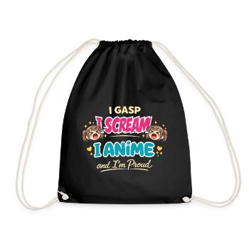 Anime-fangirl Schreit Anime-reaktion - Turnbeutel - Schwarz - Vorne