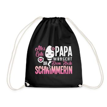 Alles Gute Papa wünscht dir dein bester Schwimmer - Turnbeutel - Schwarz - Vorne