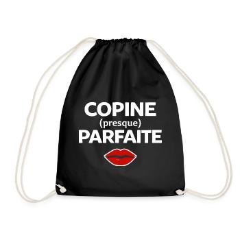 Perfekte Freundin, Humor, Geschenkidee, Frau - Turnbeutel - Schwarz - Vorne