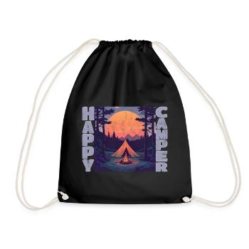Campeur heureux - Sac de sport léger - noir - Devant
